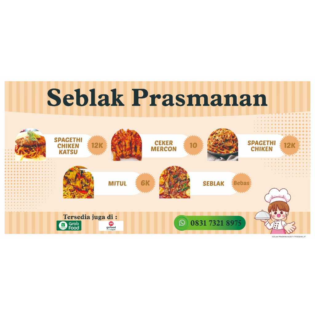 Spanduk Seblak Prasmanan Custom Design