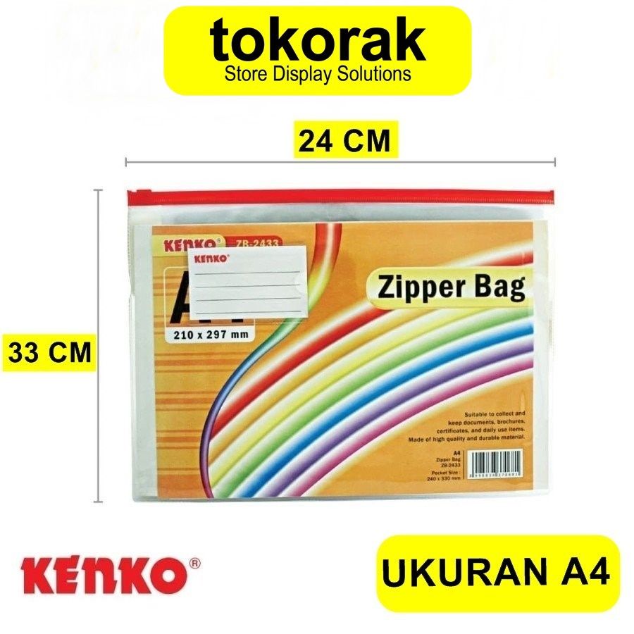 

ZIPPER BAG ZB-2433 KENKO - TAS KERTAS A4 - MAP DOKUMEN - TAS DOKUMEN
