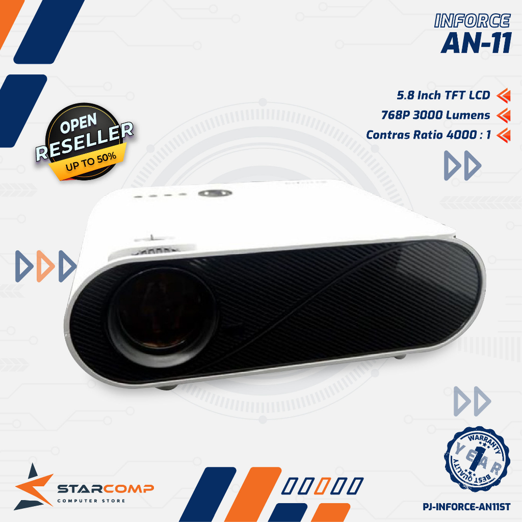 LCD Projector INFORCE AN-11 White Proyektor AN11 AN 11 Proyektor