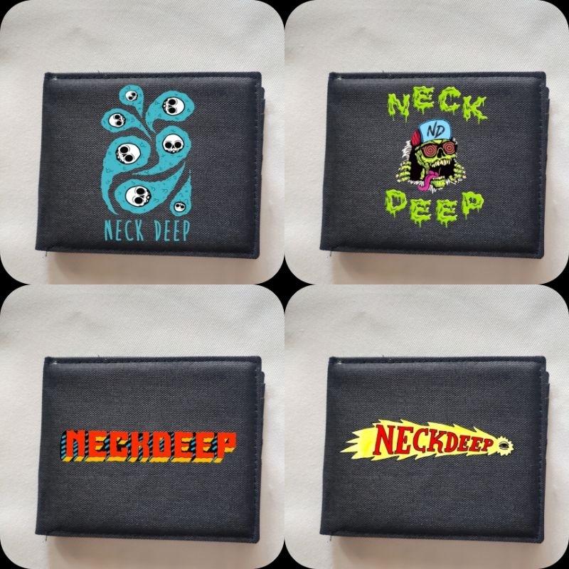 Dompet Kanvas Band Neck Deep Keren / Dompet Lipat Resleting Pria Logo Band Neck Deep Bahan 100% Kanv