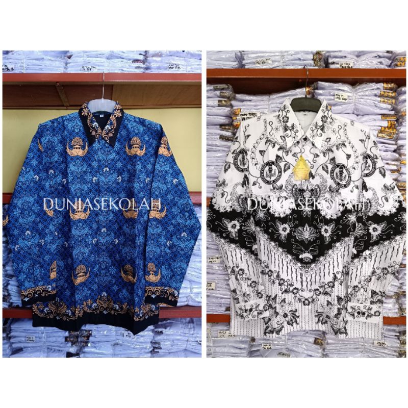 Baju Batik Korpri PGRI Terbaru Pria Cowok Kusuma Bangsa PNS ASN Dinas Guru Lapis Furing Jumbo Big Si