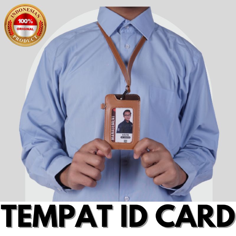 

ID Card Case & Holder Terbuat Dari Kulit PU (sintetis) + 2 Tali