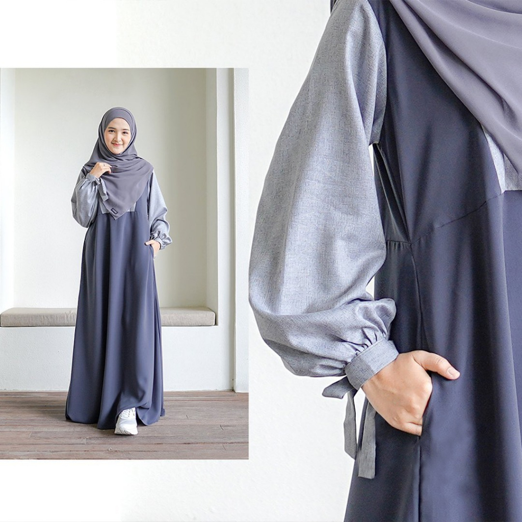 Haizel Gat - Gamis Wanita Crinkle Airflow Gisela Baju Dress Wanita Muslim Kekinian Terbaru 2023 Mocc