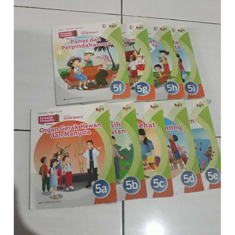 Tematik 5a-5i kls 5 SD Erlangga, bekas