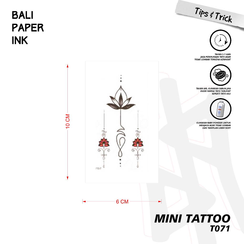 Bali Paper Ink T071 Mandala Tatto Temporary Basic Tato Temporer Mini Tato - Tato Lengan