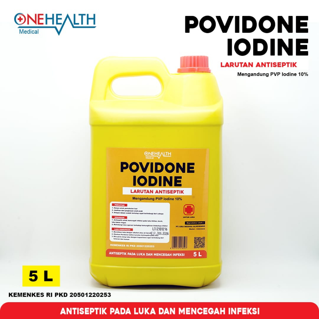 Povidone Iodine 5L OneHealth / Betadine Rawat Luka 5 Liter