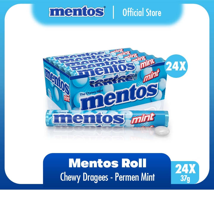 

Mentos Chewy Dragees Mint Roll 888g - Permen Mint (1 Box)