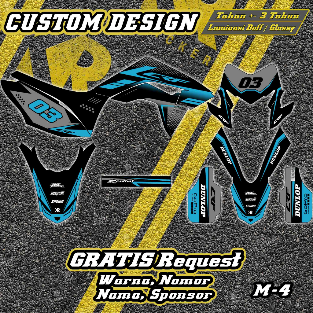 Stiker Decal CRF , D-tracker , KLX , GORDON MAX DECAL custom decal klx dtracker crf variasi sticker 
