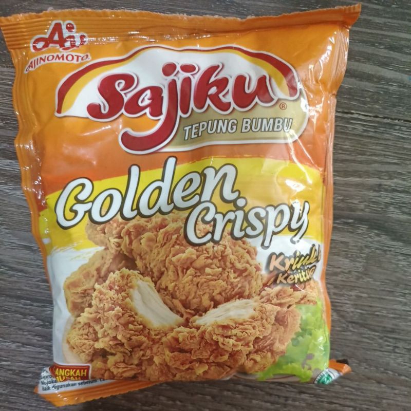 

Sajiku Golden Crispy Tepung Bumbu 200gram ajinomoto untuk menghasilkan ayam goreng yang renyah crispy