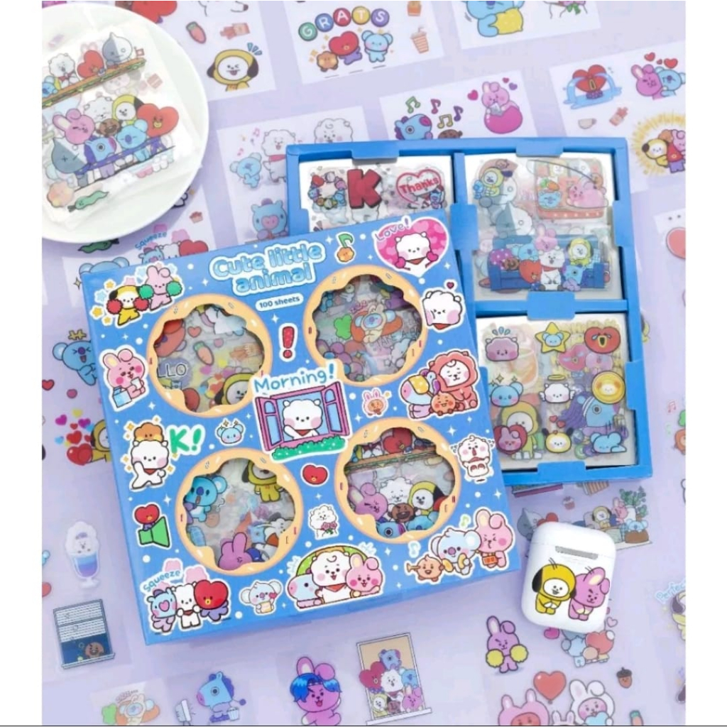 

Sticker BTS Kpop Lucu Viral Aesthetic Stiker Botol Buku Hp Diary