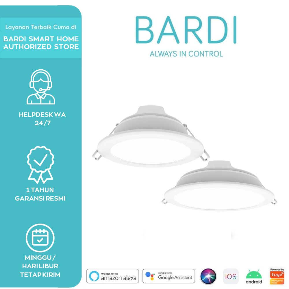 BARDI Lampu 8W / 14W Downlight Beacon Panel Smart Light Bluetooth Lampu Otomatis Pintar