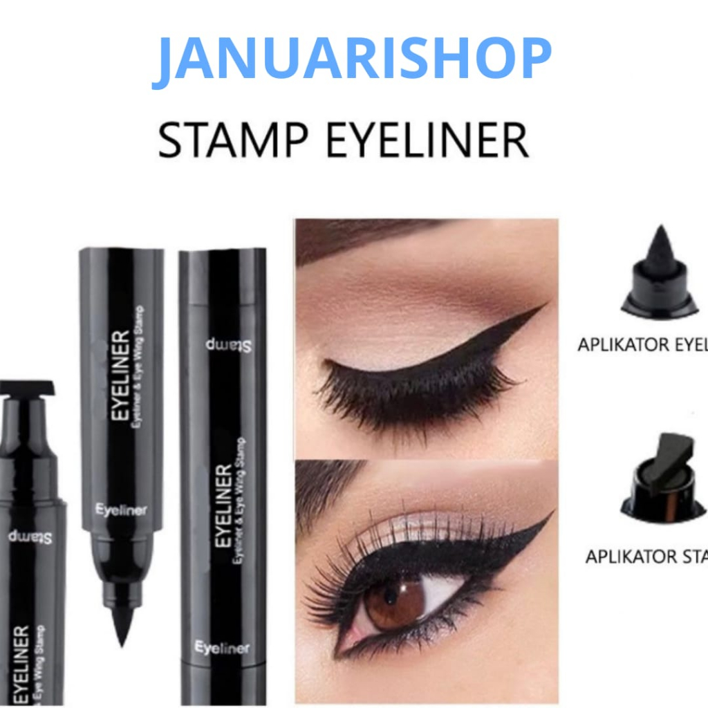 2in1 EYELINER STAMP Wing Eyeliner Liquid Waterproof Stamp Eyeliner 2 in 1 Eyeliner Spidol