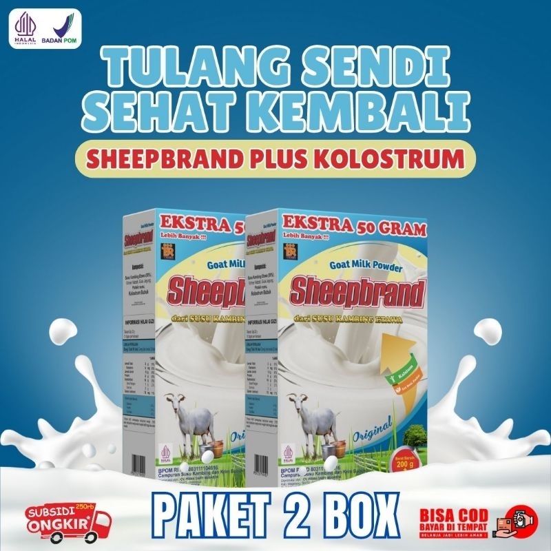 

2 BOX SHEEPBRAND PLUS KOLOSTRUM SUSU KAMBING ETAWA BUBUK ORIGINAL MADU MURAH ATASI NYERI LUTUT TULANG SENDI ASAM URAT BATUK MENAHUN ASMA PARU-PARU