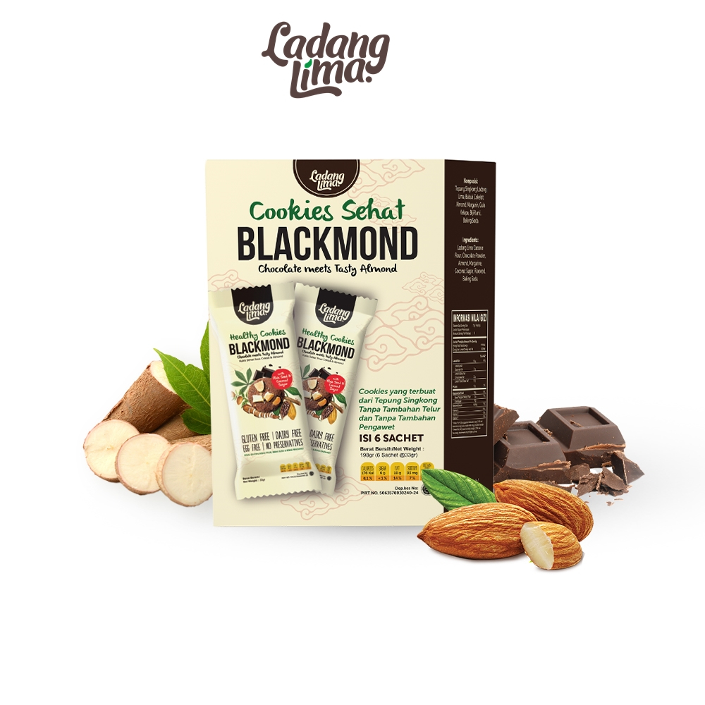 

Ladang Lima Blackmond Sachet 198gr | Healthy Cookies Gluten Free With Protein & Serat