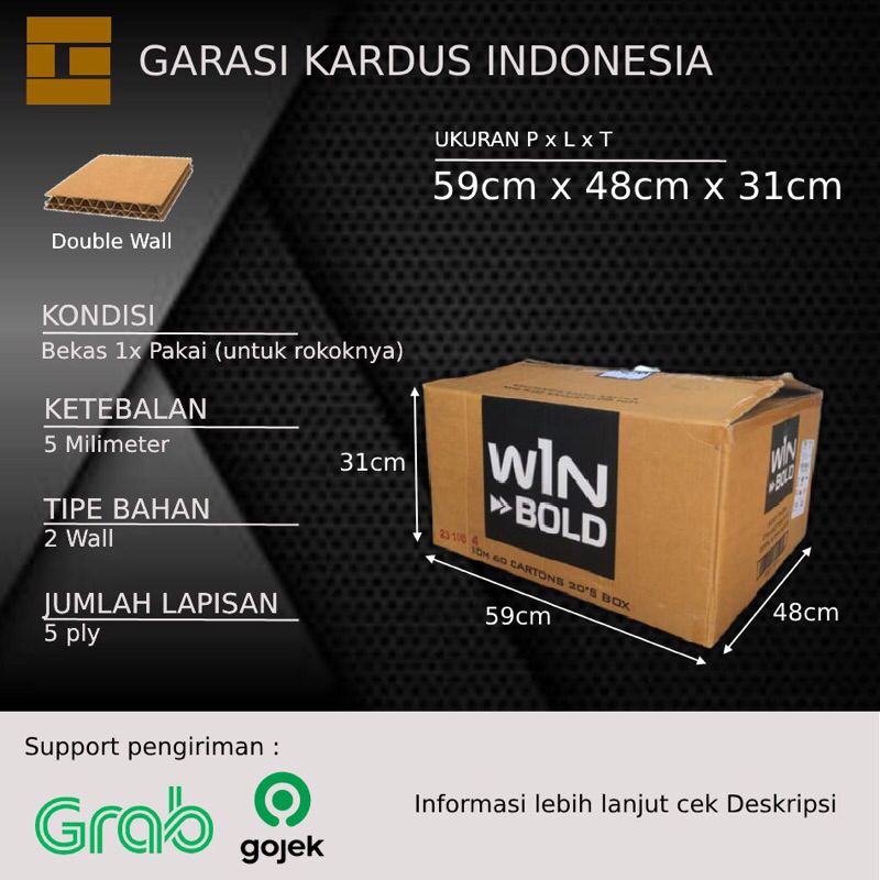 

Kardus bekas / kardus besar / kardus packing box kardus pindahan