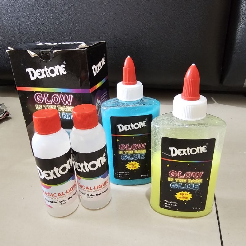 SLIME DEXTONE. glow in the dark BLUE slime kit