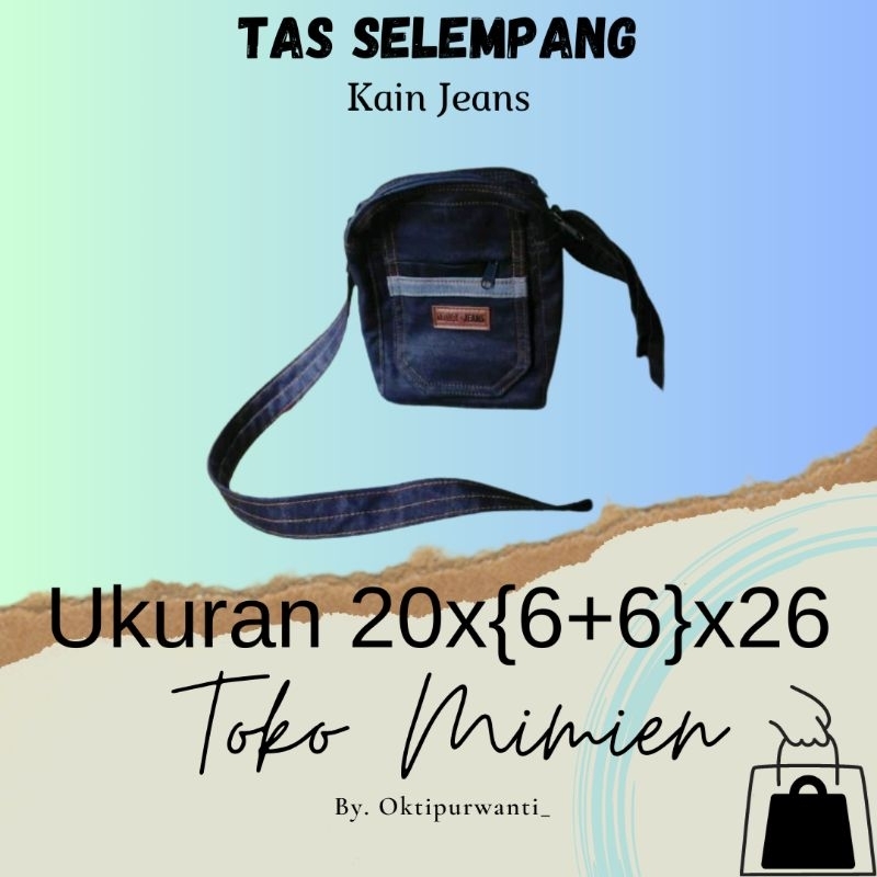 (OKT) Tas Selempang BESAR Kain Jeans