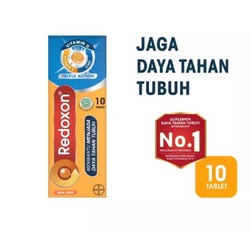 Redoxon Triple Action Vitamin C D Dan Zinc Rasa Jeruk Isi 10 Tab NF