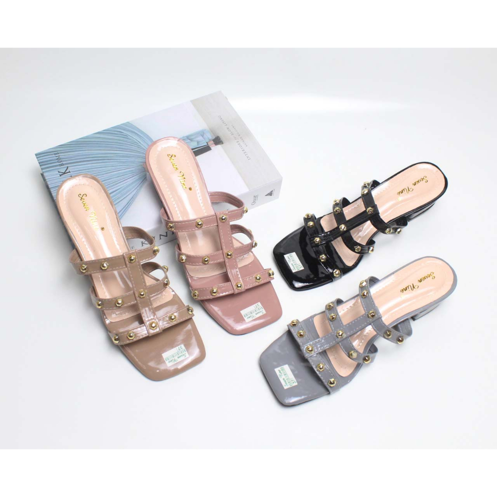 Sandal Heels Wanita 3 cm Heels Wanita Hak Tahu Sandal Hak Tahu 3 cm Wanita