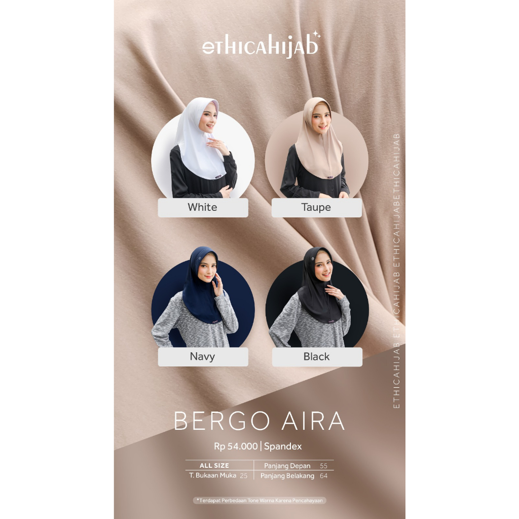 TERBARU HIJAB BERGO AIRA SPORT BY ETHICA | BERGO ETHICA 2023