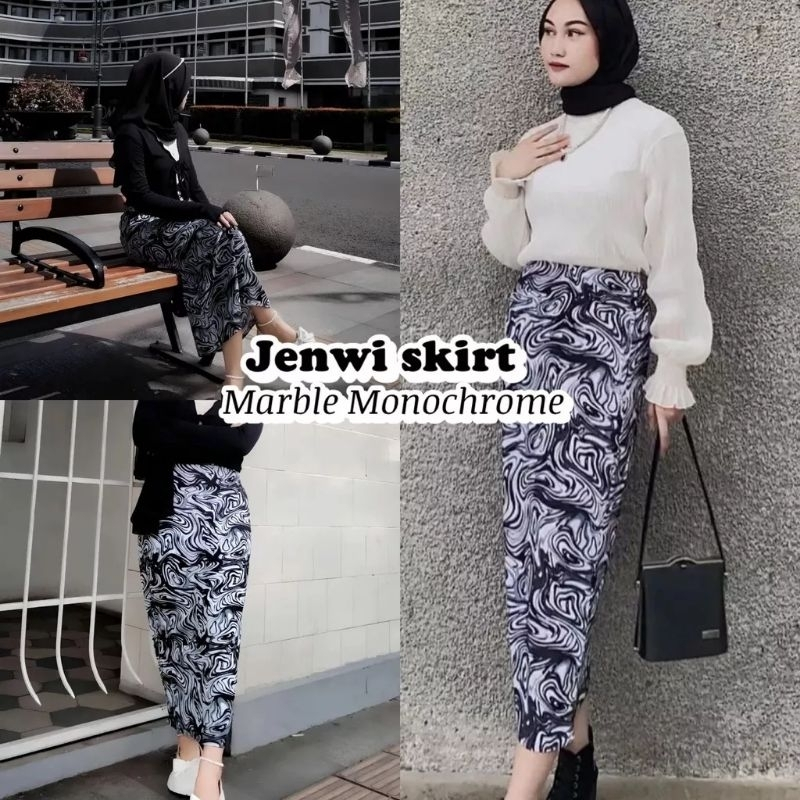 COD Rok Marble Span Shakila - Rok Wanita Marble Skirt - OOTD Bukber
