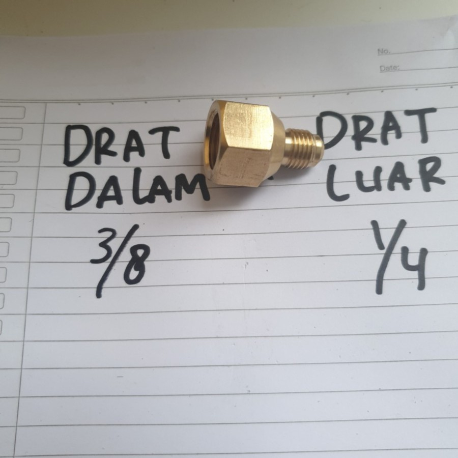 Konektor Double Nepel 3/8 x 1/4 Penyambung Pipa AC