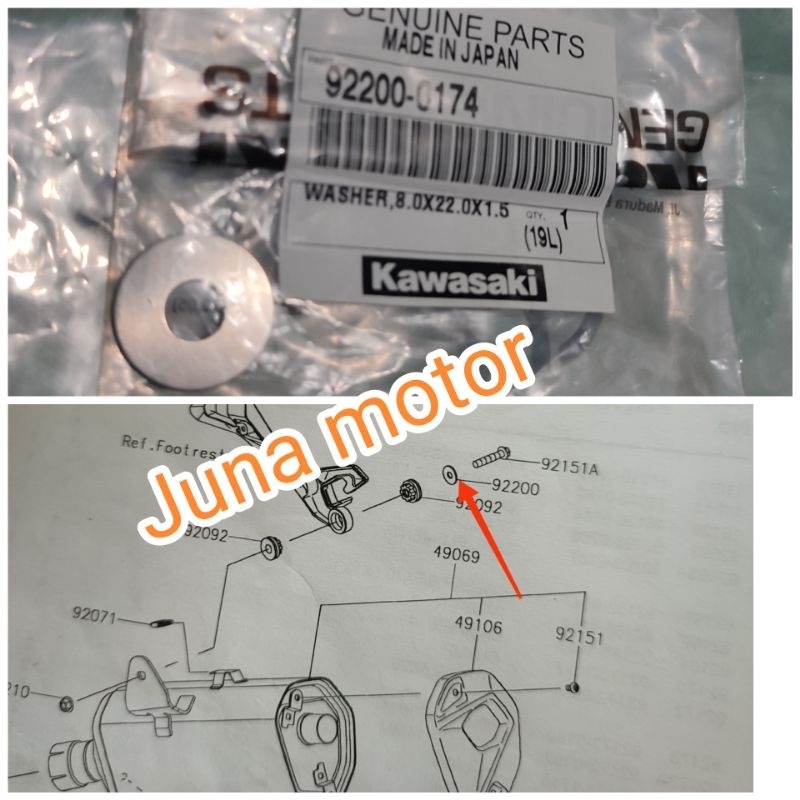 ring baut knalpot selencer Ninja 250fi 250 fi new original