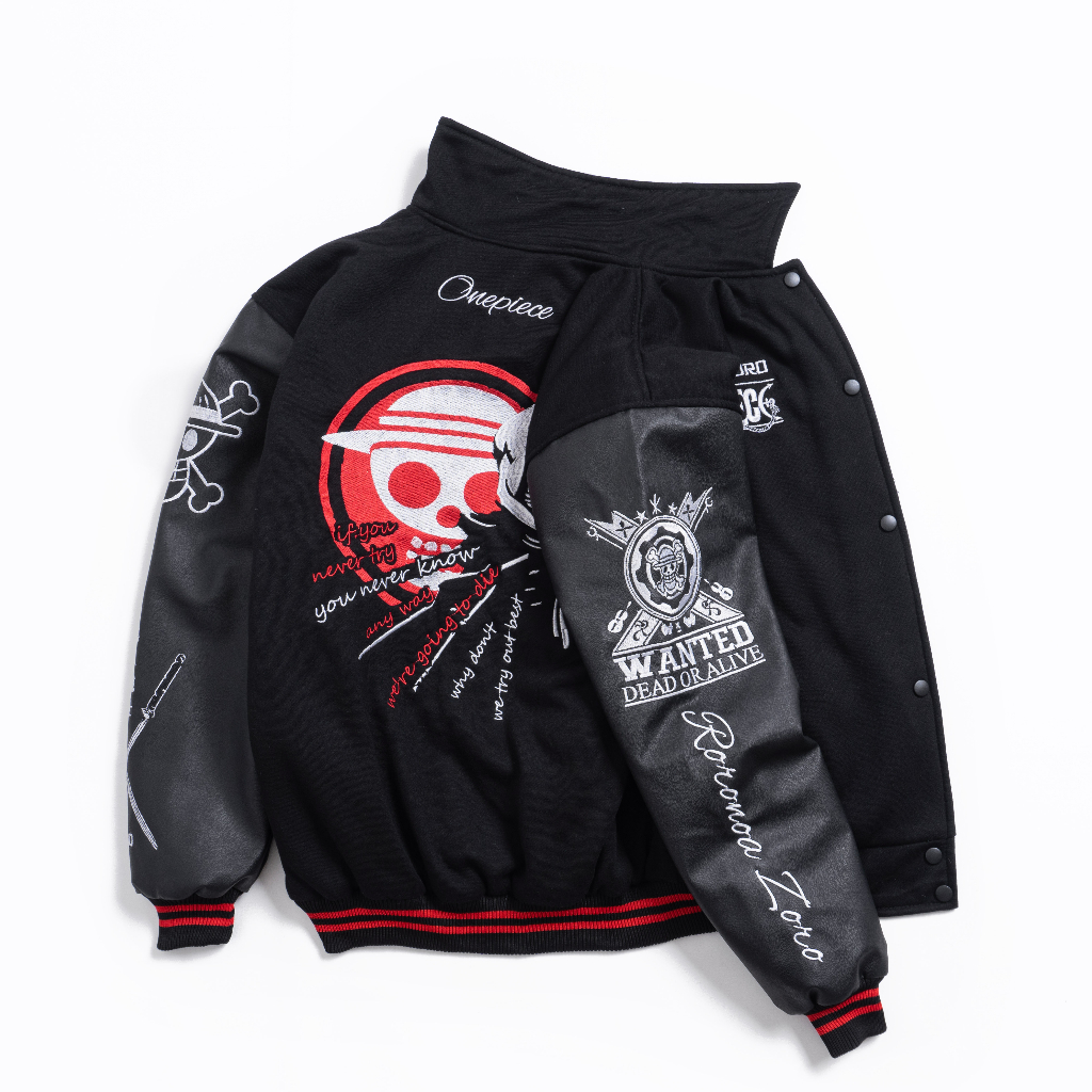 Varsity Jacket New Edition Original Blackseven | Red Zoro Samurai Bordir