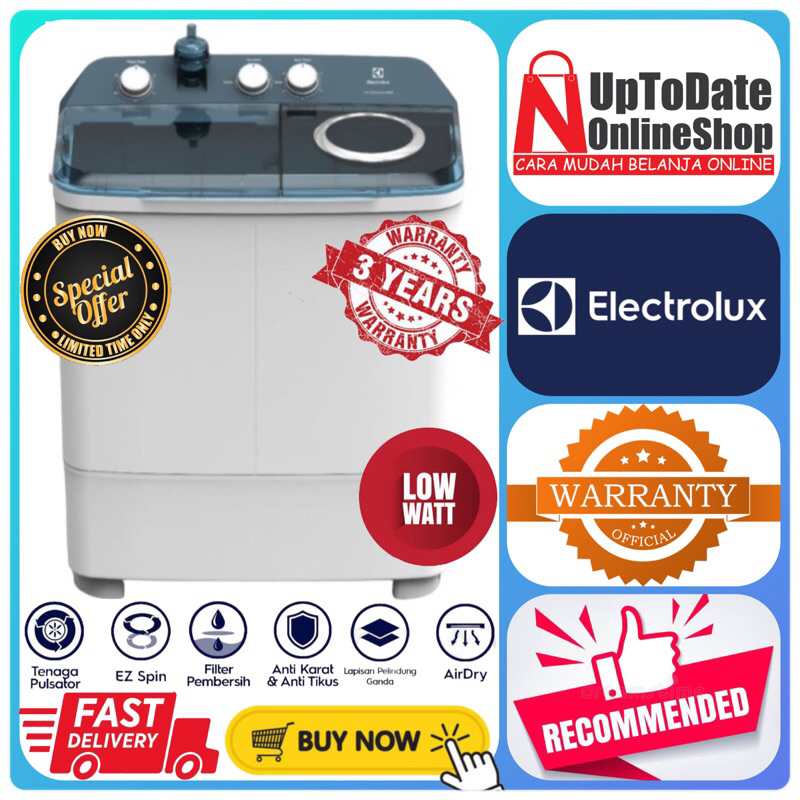 MESIN CUCI 2 TABUNG 8KG ELECTROLUX EWS-98262WA EWS98262WA EWS 98262WA MULTI PULSATOR BIG BODY TWIN T