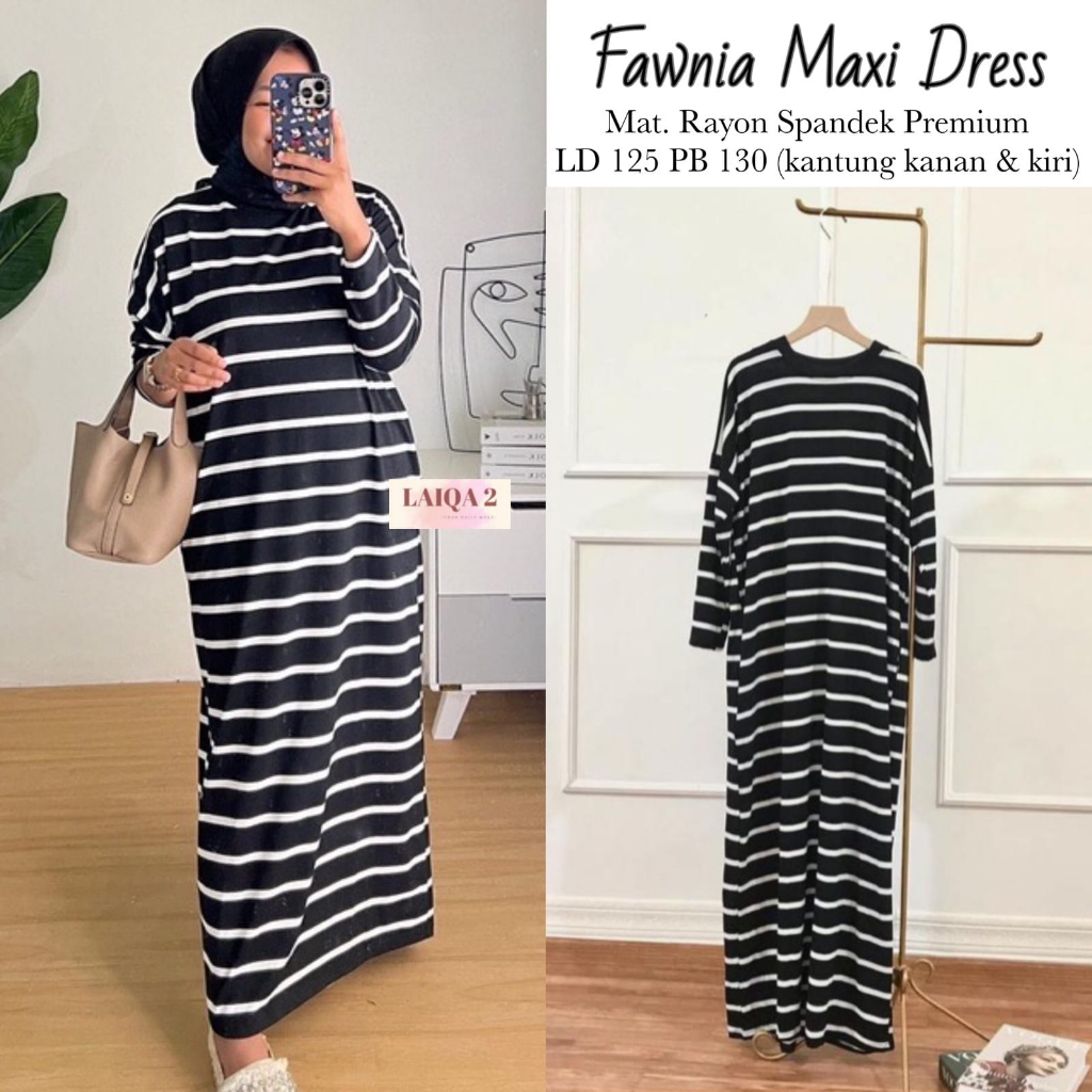 [FREE GIFT] NEW DRESS WANITA FAWNIA MAXI BY LAIQA