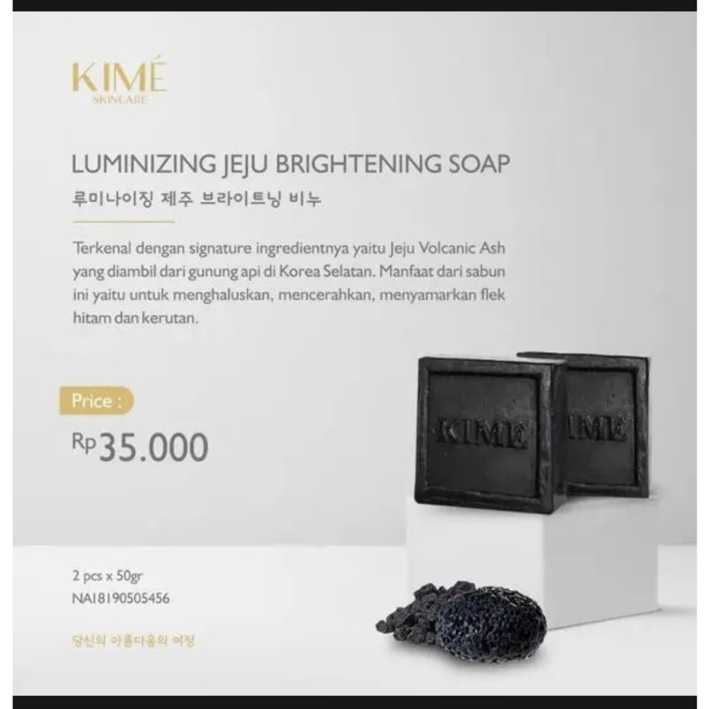 Sabun kime Sabun Viral Sabun Korea (Kime Jeju Luminizing Brightening Soap)