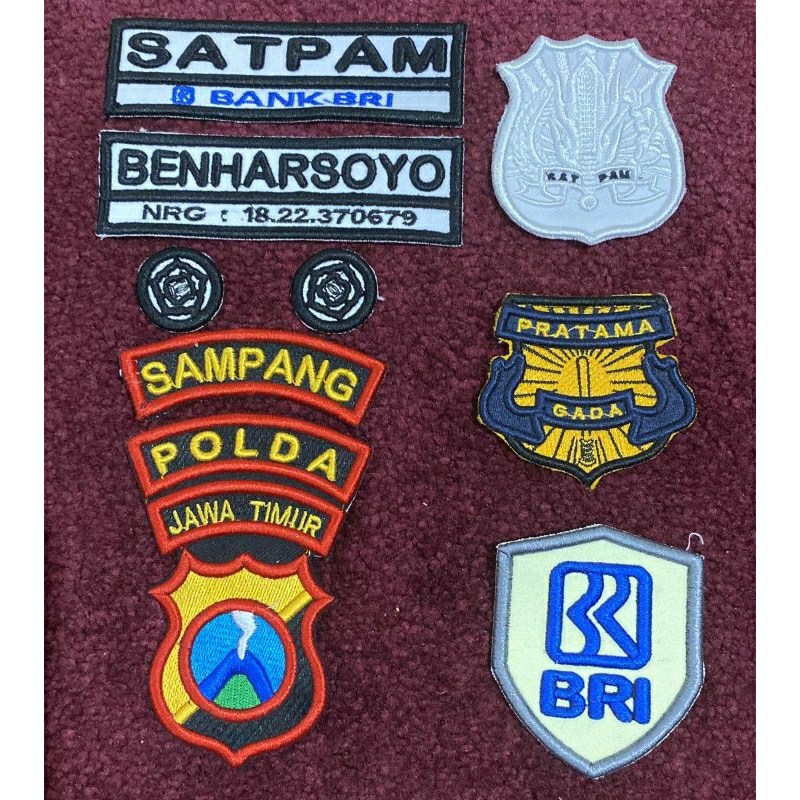 Atribut Satpam Bordir Timbul 3d