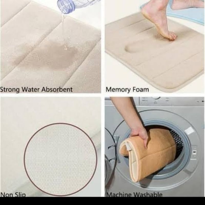 SEETM9 [COD] KESET MEMORY FOAM SET ISI 2PCS  anti slip Berkualitas 2 in 1 Kitchen Floor Mat Set / Keset Alas Lantai Rumah Kamar Dapur KESET DAPUR 2in1 LEMBUT ANTI SLIP (1set isi 2keset) (new produk sale ) keset kartun kaki anti slip 2 in 1 Kitchen Floor M