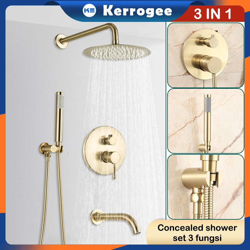 pecamkari - kerrogee shower set dinding hotel panas dingin concealed shopee