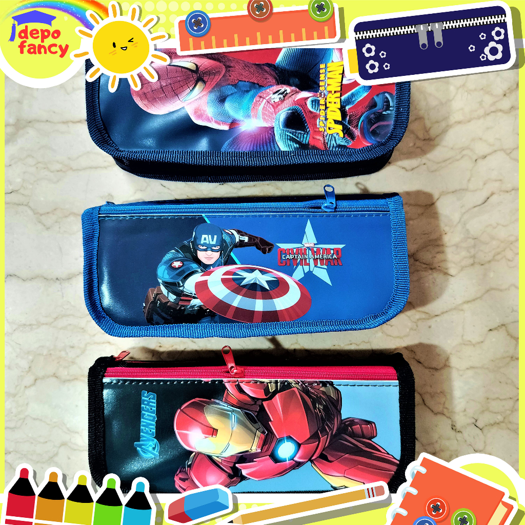 

Kotak Pensil Kain 2 Resleting 5274 Avenger / Pencil Case / Boks Pensil / Box Pen / Tepak Pensil