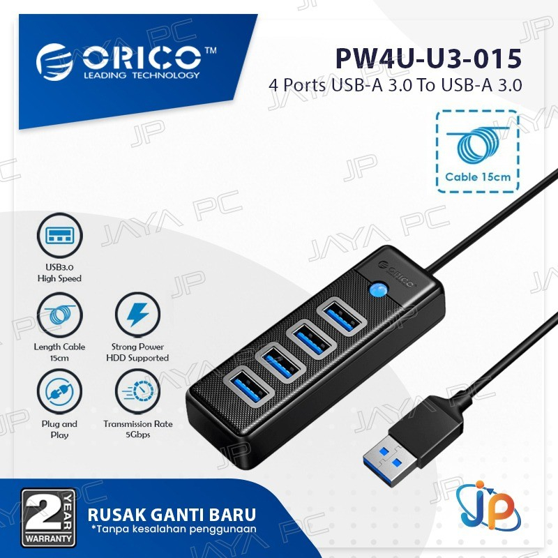 Orico PW4U-U3-015 4 Ports USB-A 3.0 Hub To USB-A 3.0