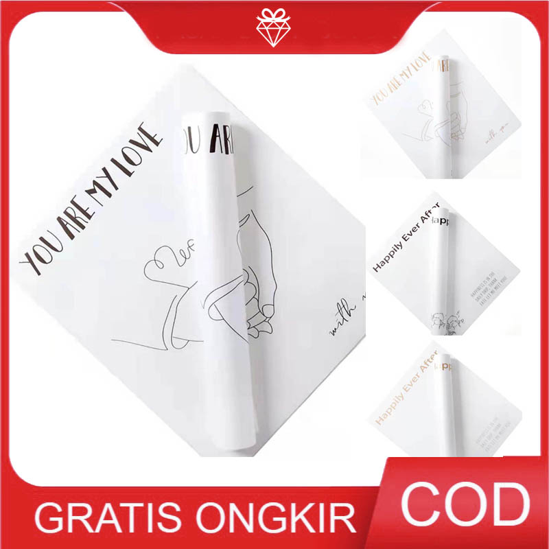 

20LEMBAR Korean Wrapping Valentine Edition - Cellophane Buket Bunga W024