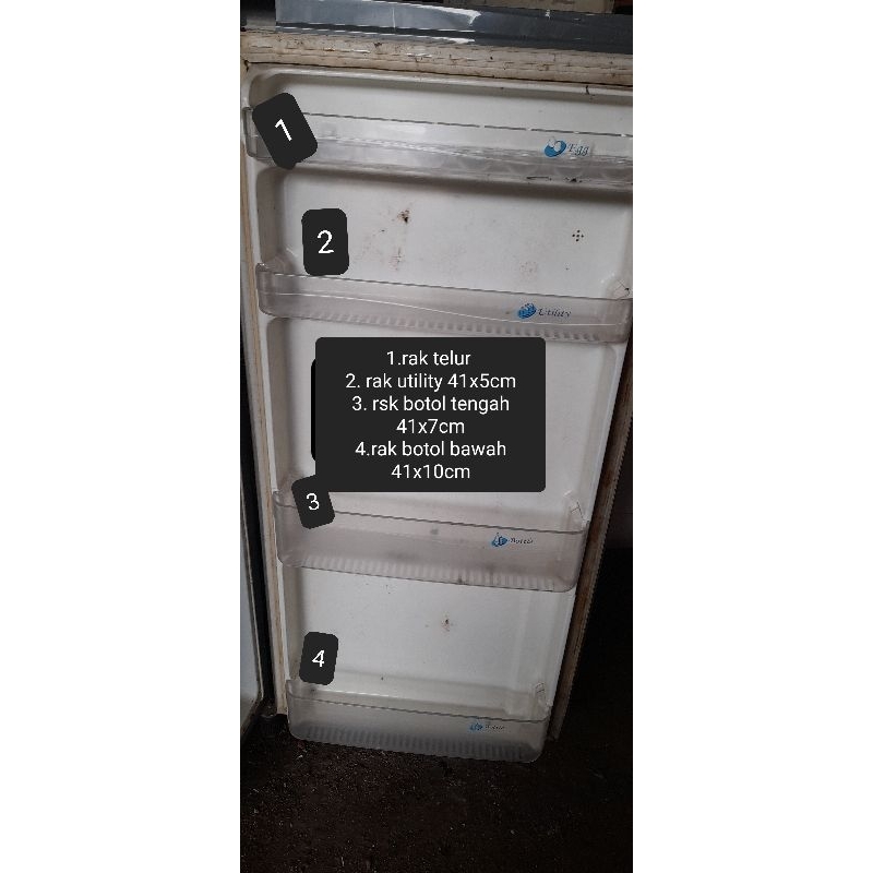 RAK di PINTU,bekas TOSHIBA GLACIO 1pintu