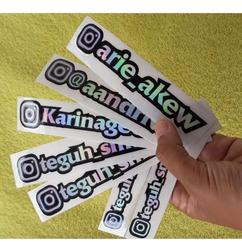 

sticker nama intagram costum hologram