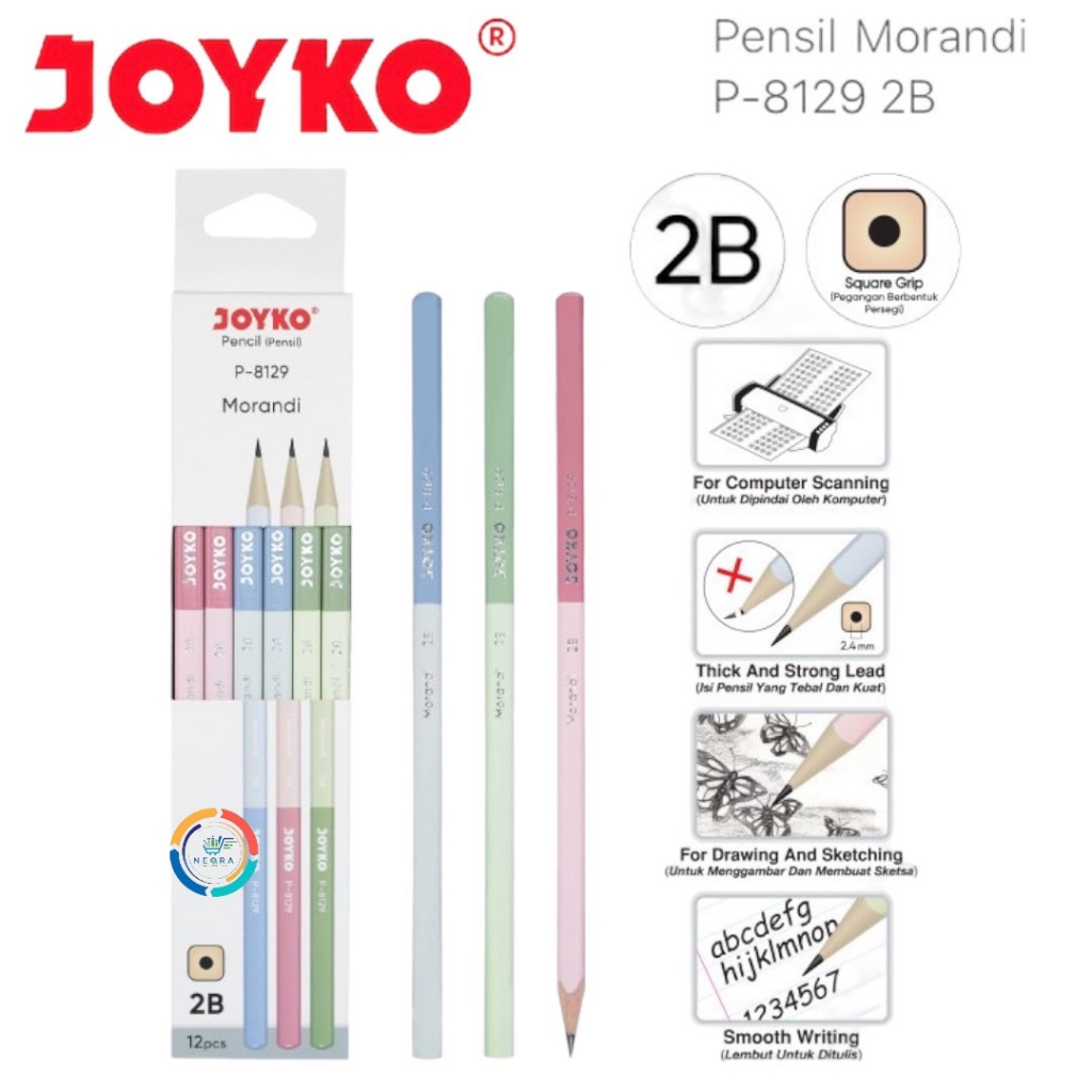 

Joyko Pensil 2B Morandi P-8129 | @12 Pencil