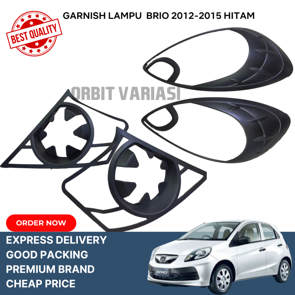 GARNISH LAMPU DEPAN BELAKANG BRIO 2012-2015 HITAM