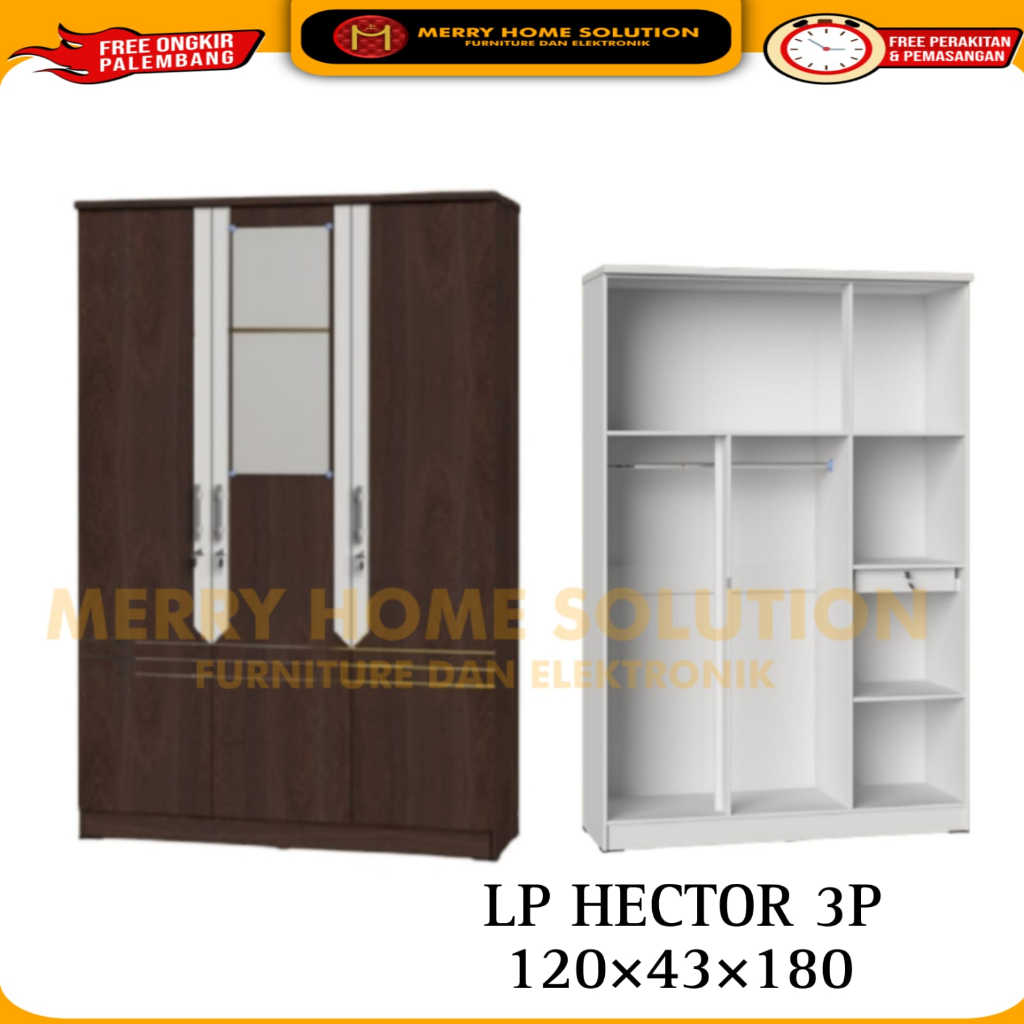 Olympic lemari kayu 3 pintu / lemari pakaian 3 pintu / hectorc 3p