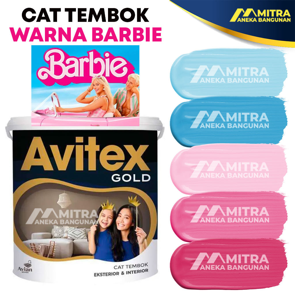 CAT TEMBOK AVITEX GOLD 5 KG WARNA BARBIE PINK FANTA BIRU LANGIT / AVIAN INTERIOR EKSTERIOR