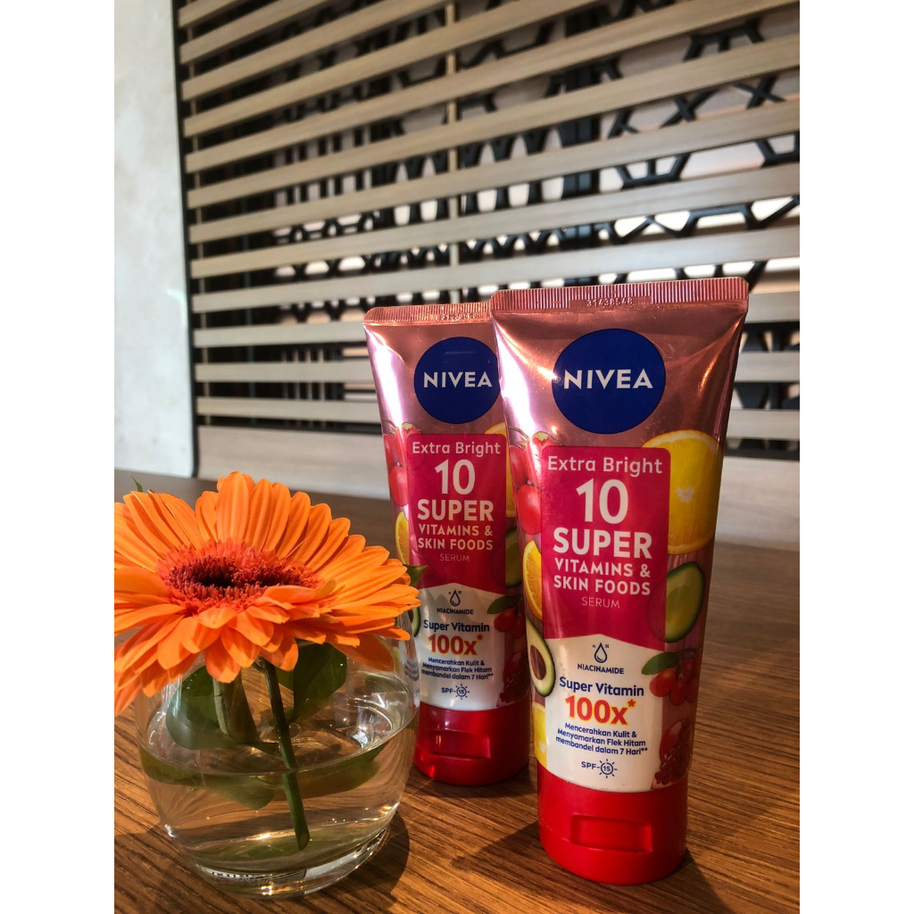 NIVEA EXTRA BRIGHT 10 SUPER VITAMINS SKIN FOOD SERUM 180 ML 100% ORIGINAL BODY SERUM BODY LOTION MEN