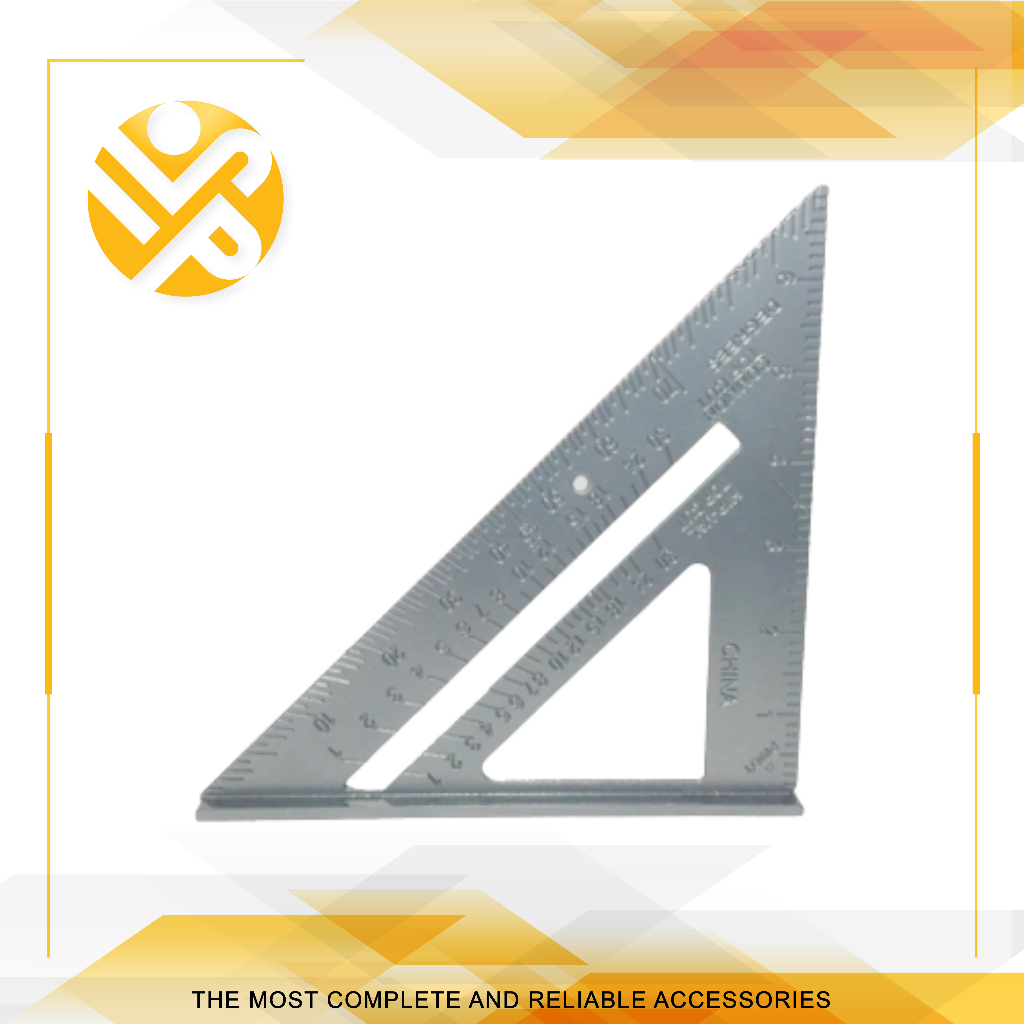 

Siku Tukang Segitiga 7 Inch / Penggaris Mistar Triangle / Rafter Square Speed