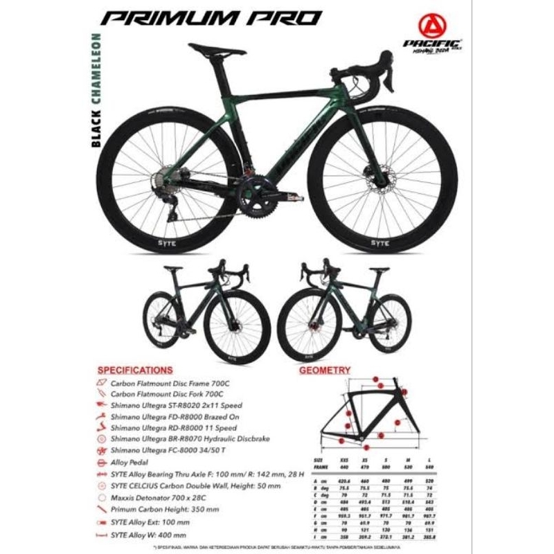 Pacific Primum Pro Roadbike Carbon 2x11 Speed Full Shimano Ultegra