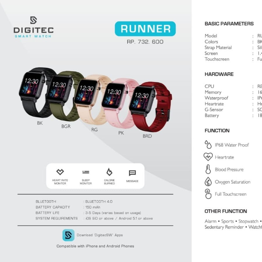 Smartwatch Digitec Runner original Ladies