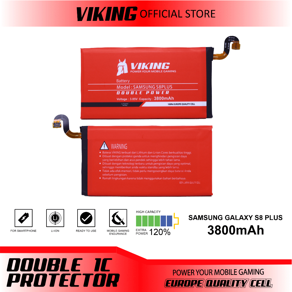 VIKING Baterai Samsung Galaxy S8 Plus - S8+ G955 Double Power