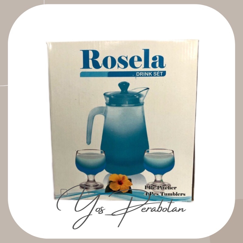 Drink set ROSELA / Gelas set 5 pcs/ Teko set/ Gelas Set/ Gelas Kaki