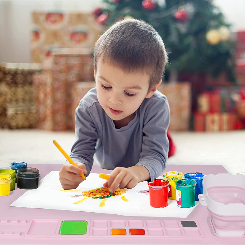 

YUH MD - Keola Silicone Painting Mat Art Mat with Water Cup and Paint Holder Alas Lukis Silikon